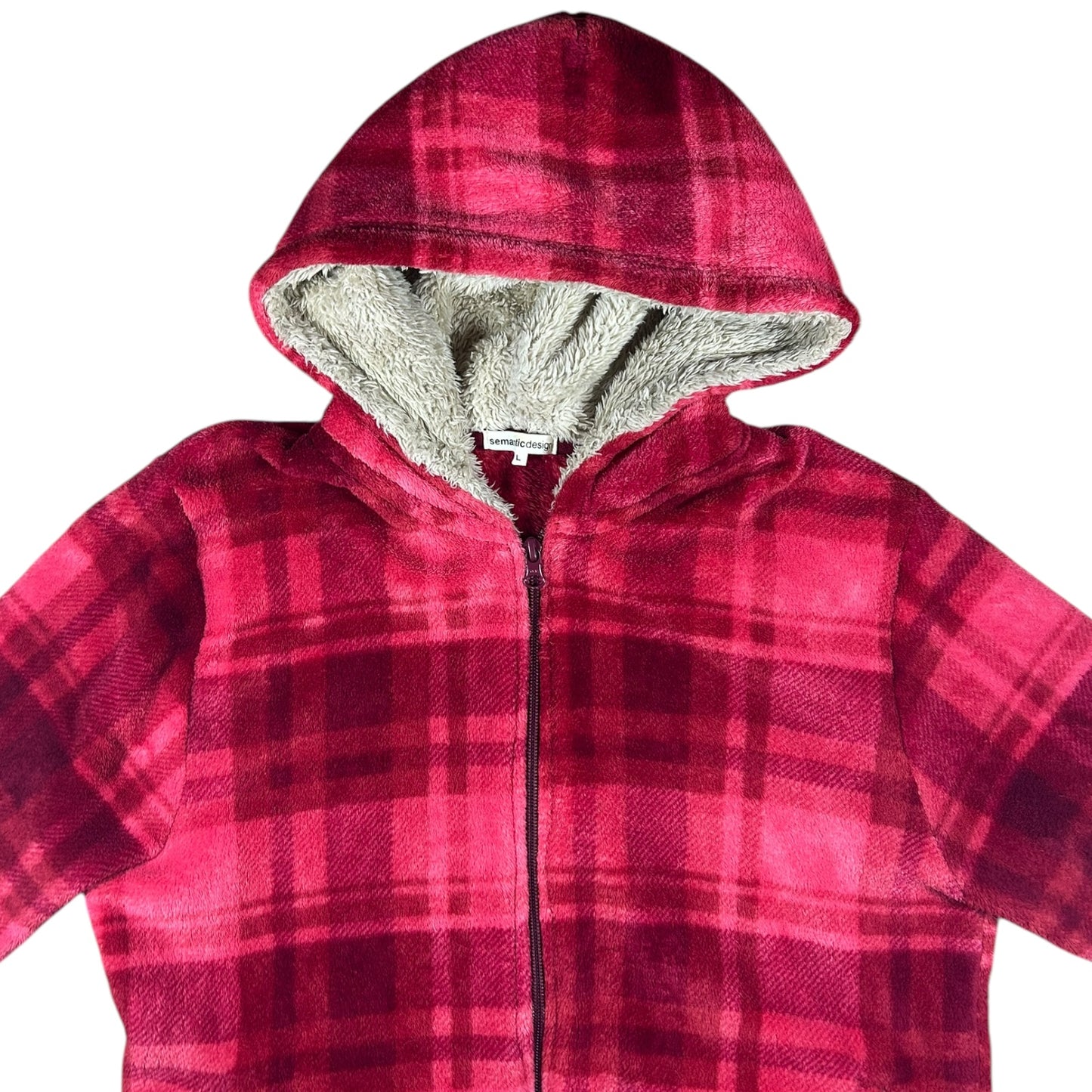 Semantic design fleeced hoodie