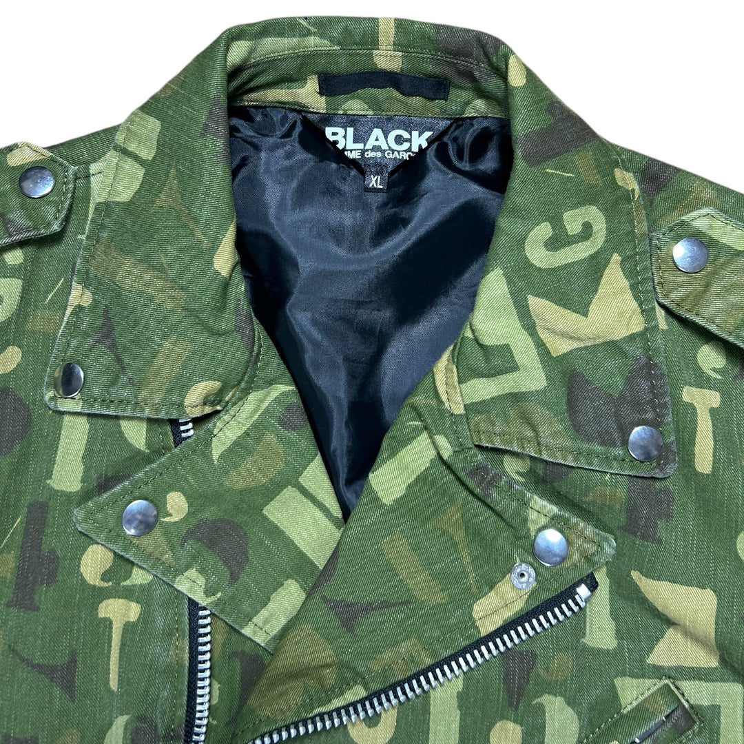 Comme des Garçons BLACK 2014 Printed Biker Jacket