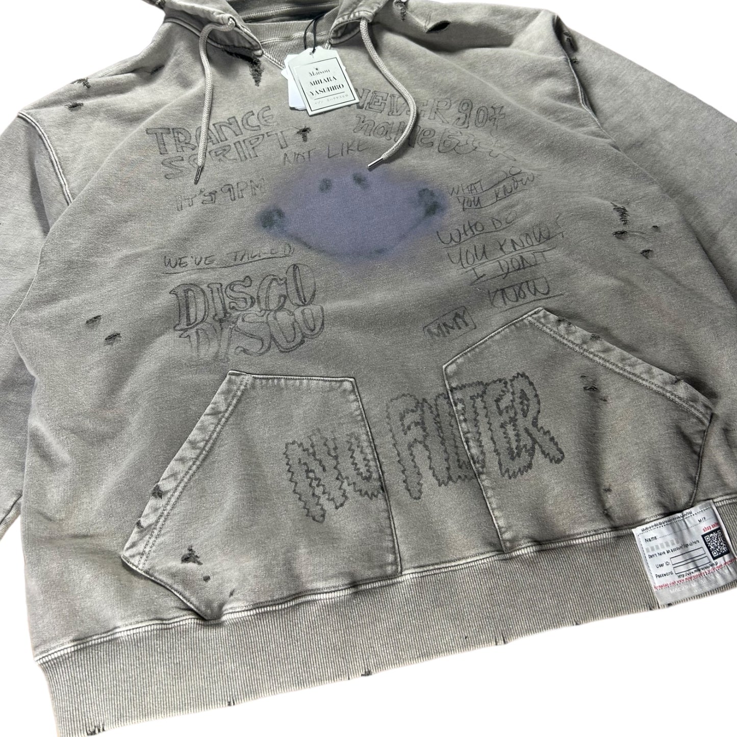 Maison Mihara Yasuhiro bleached cotton jersey sweatshirt hoodie