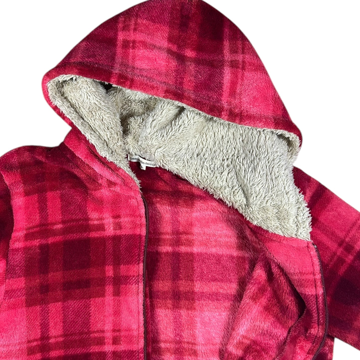 Semantic design fleeced hoodie