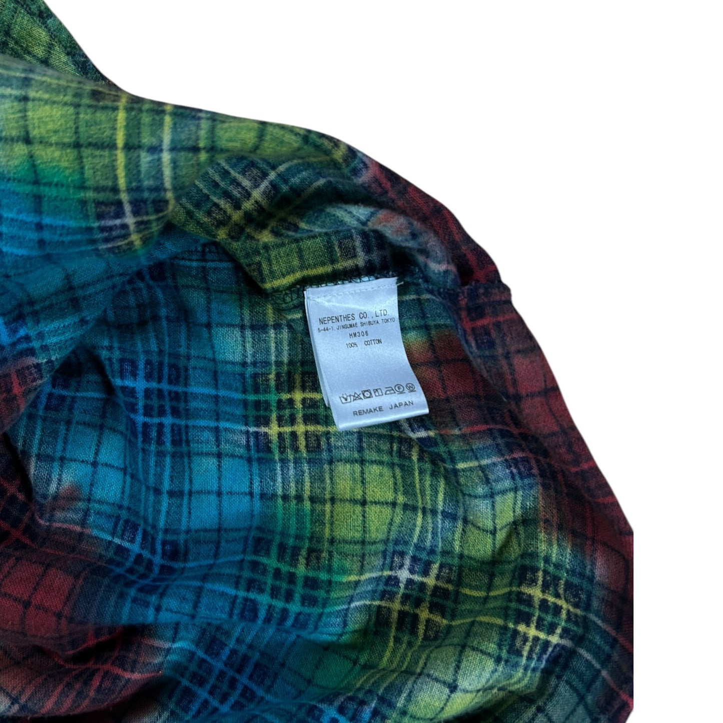 Needles rebuild tie-dyed flannel shirt