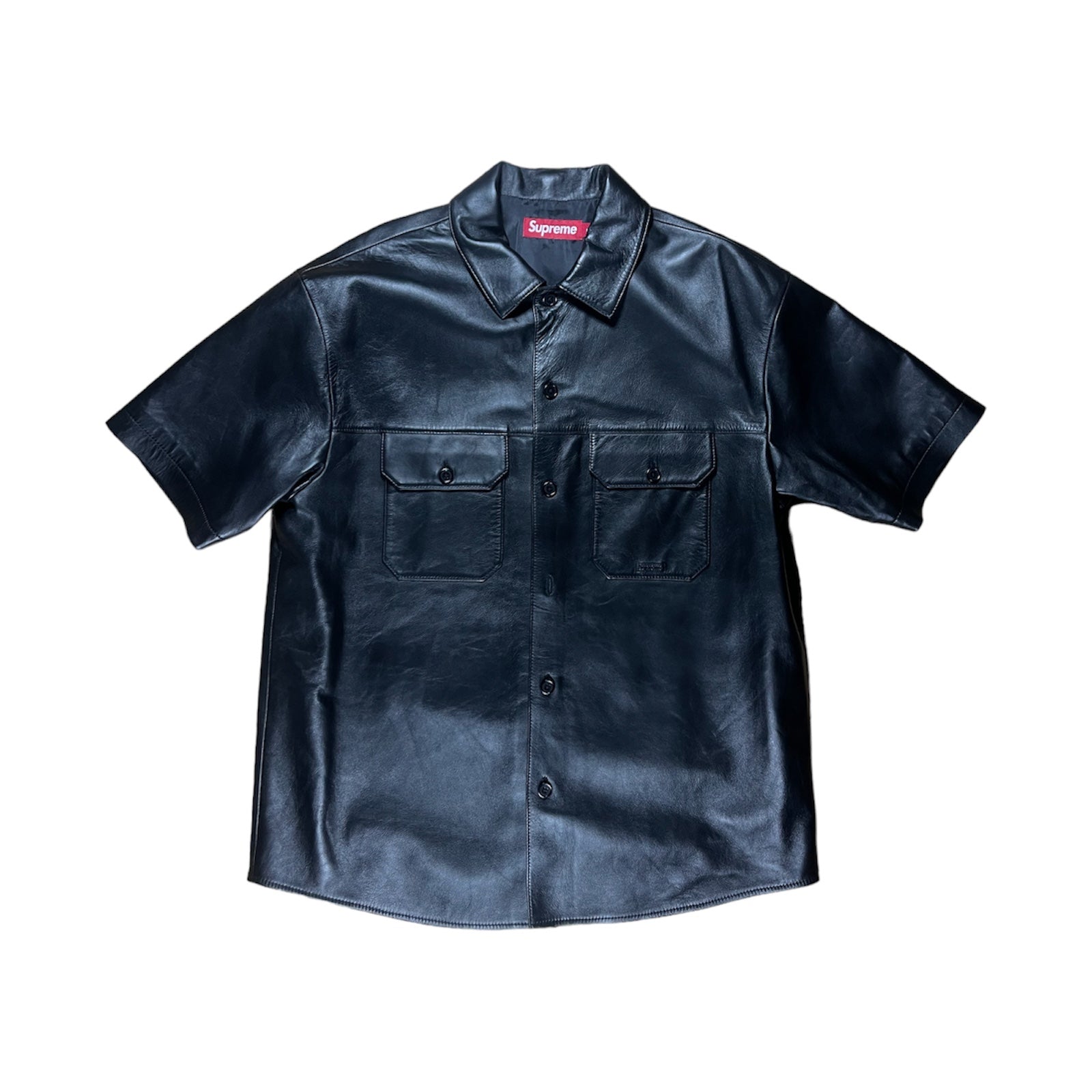 Supreme Leather Work Shirt 半袖シャツ　サイズXL