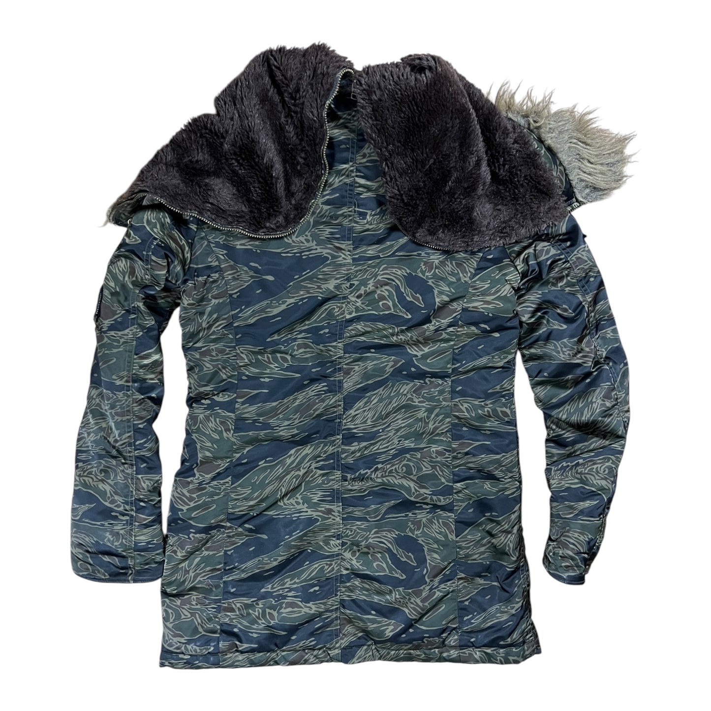 Hysteric Glamour tiger camo padded parka coat