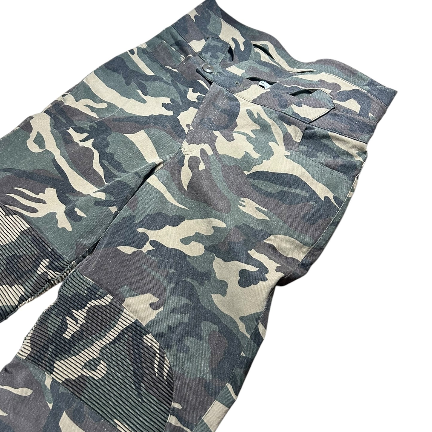 Juntae Kim SS/24 knitted belt camouflage trousers