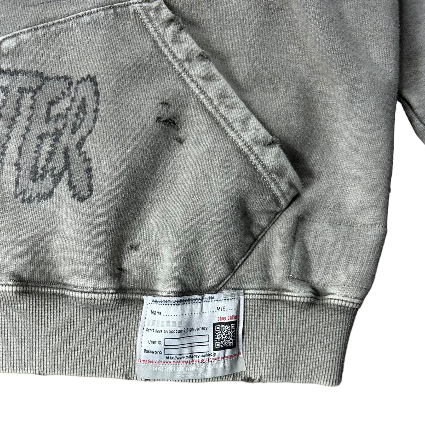 Maison Mihara Yasuhiro bleached cotton jersey sweatshirt hoodie