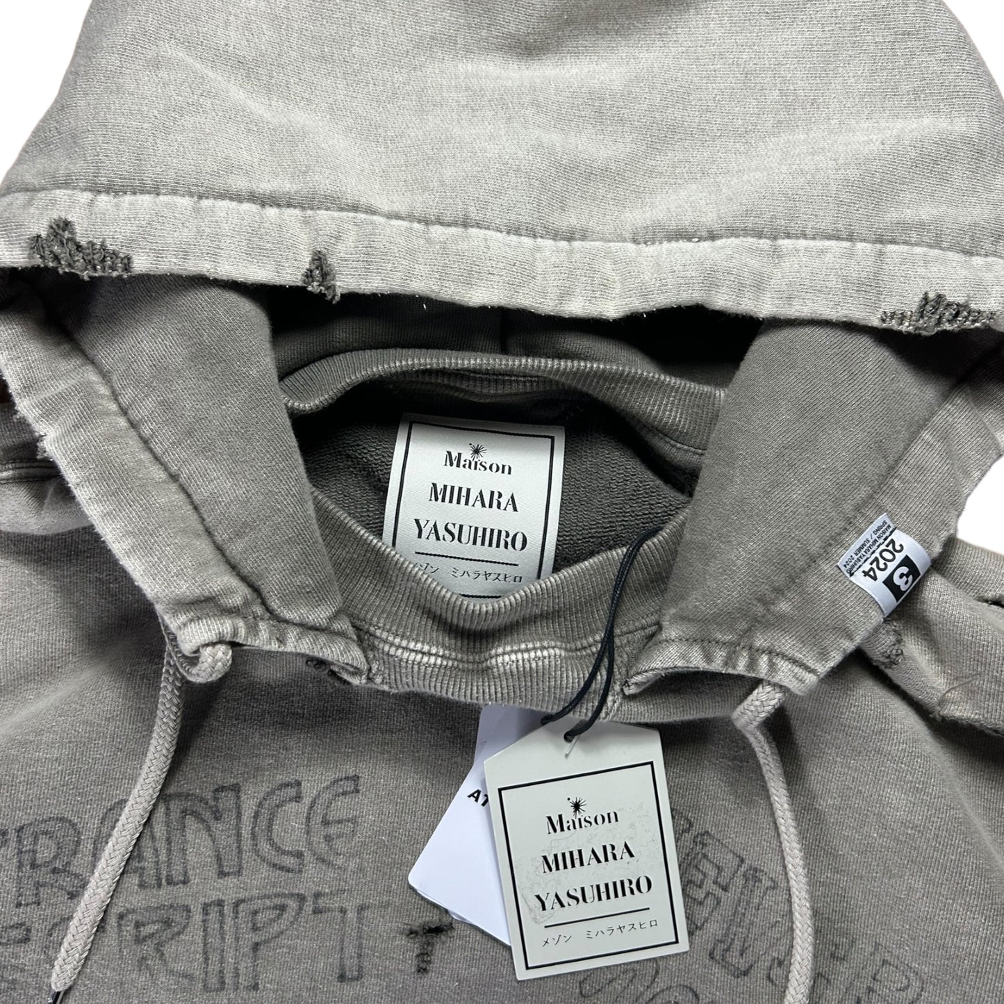 Maison Mihara Yasuhiro bleached cotton jersey sweatshirt hoodie