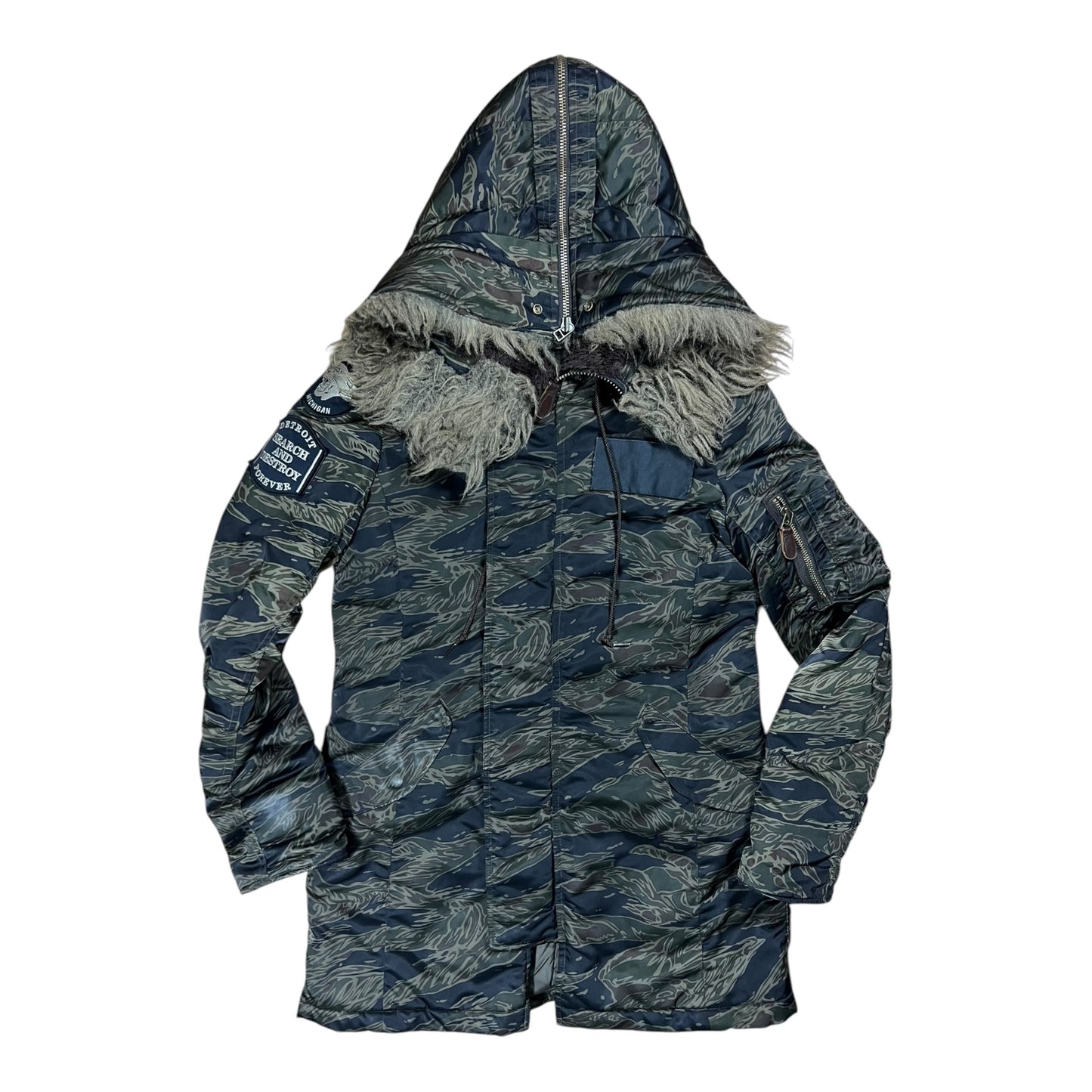 Hysteric Glamour tiger camo padded parka coat