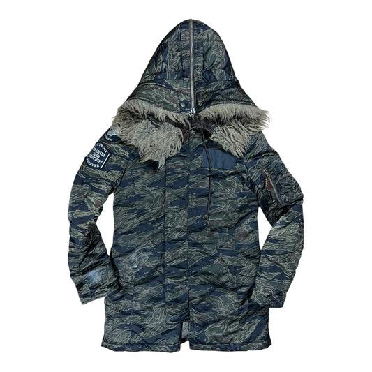 Hysteric Glamour tiger camo padded parka coat