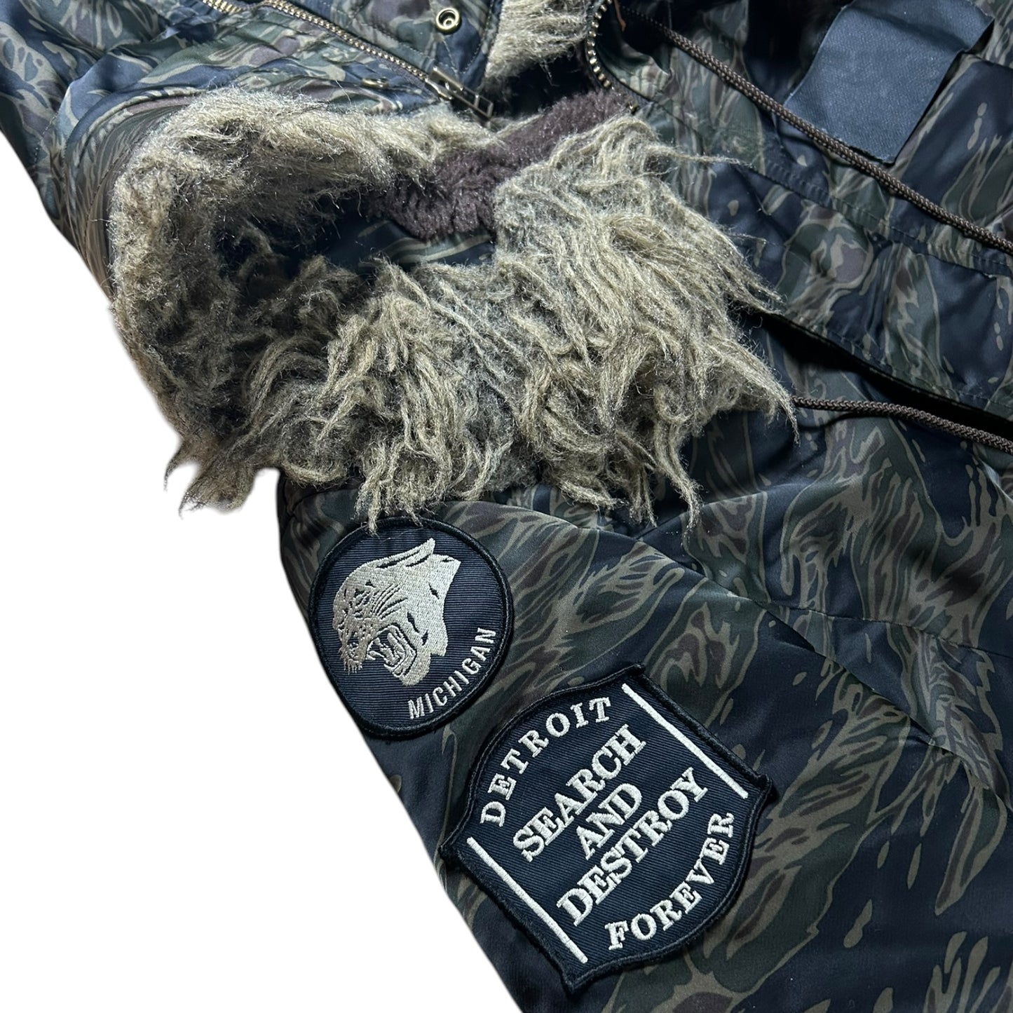 Hysteric Glamour tiger camo padded parka coat