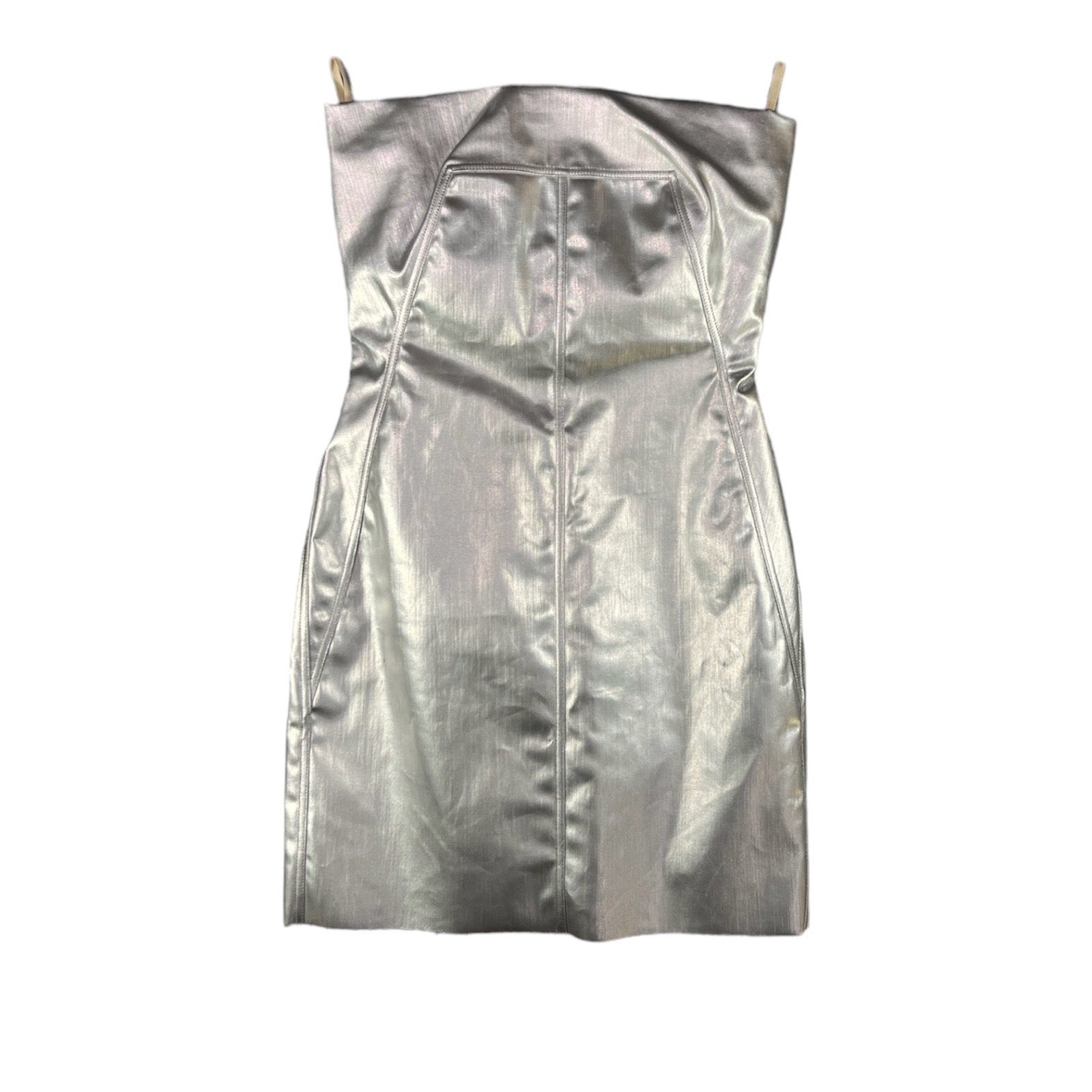 Rick Owens Strapless Metallic Coated-Denim Mini Dress – LYFSTYLEARCHIVE Rick Owens Strapless Metallic Coated-Denim Mini Dress – LYFSTYLEARCHIVE