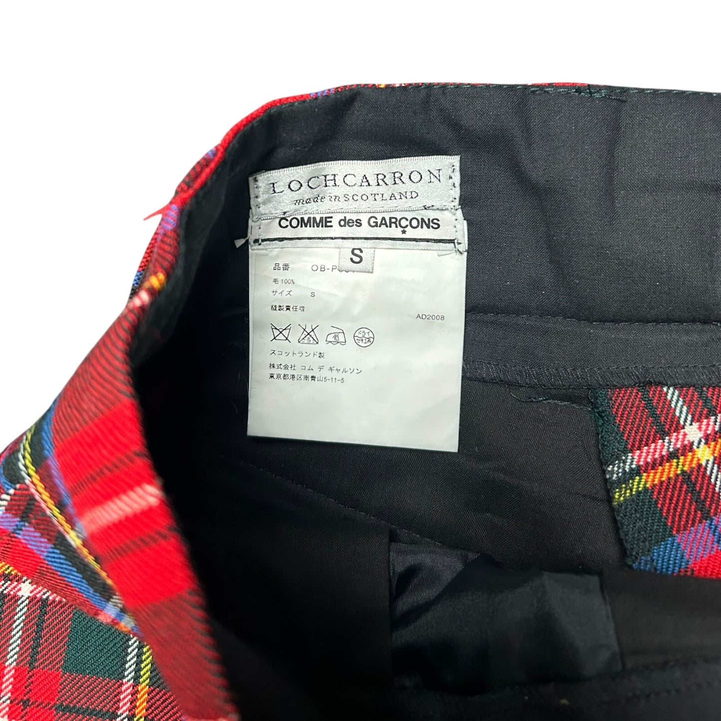 Comme des garcons x lochcarron 2008 tartan two toned trousers