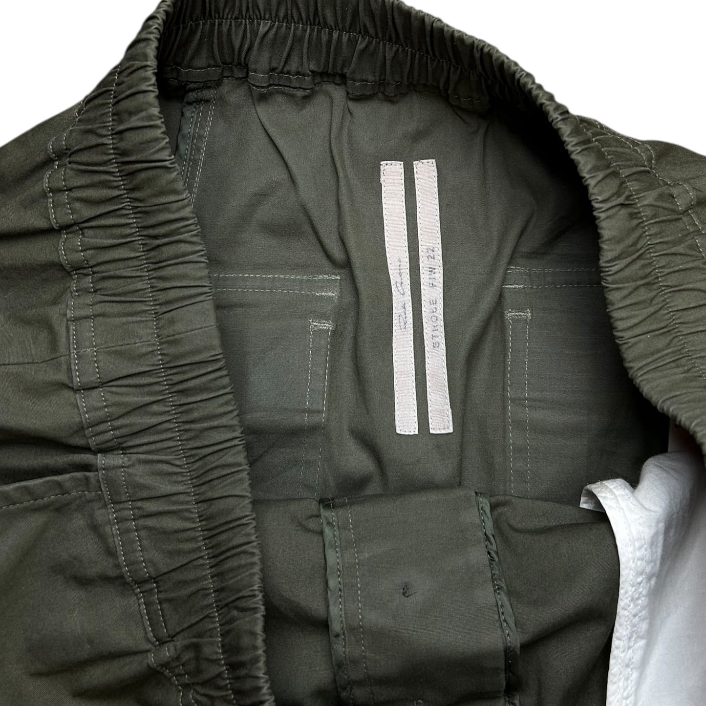 Rick Owens STROBE FW22 Green cropped trousers