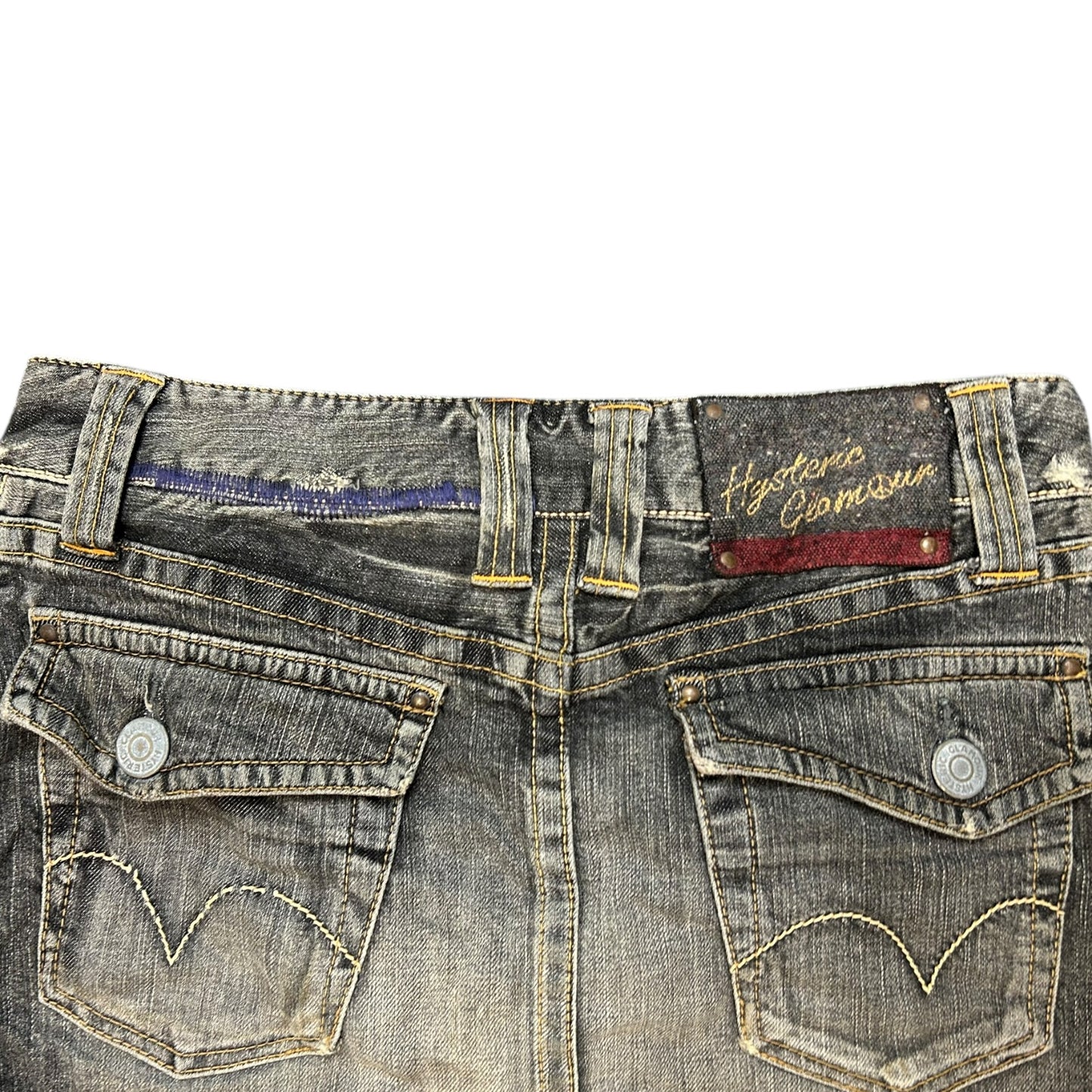 Hysteric Glamour boro stitched mini skirt