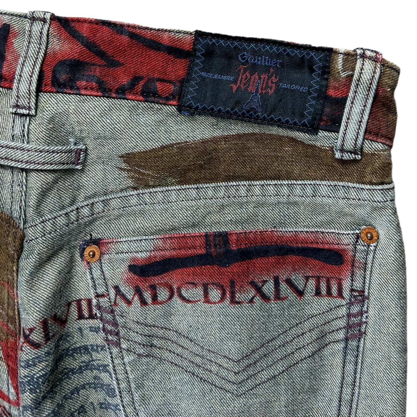 Jean-Paul Gaultier reversible printed jeans