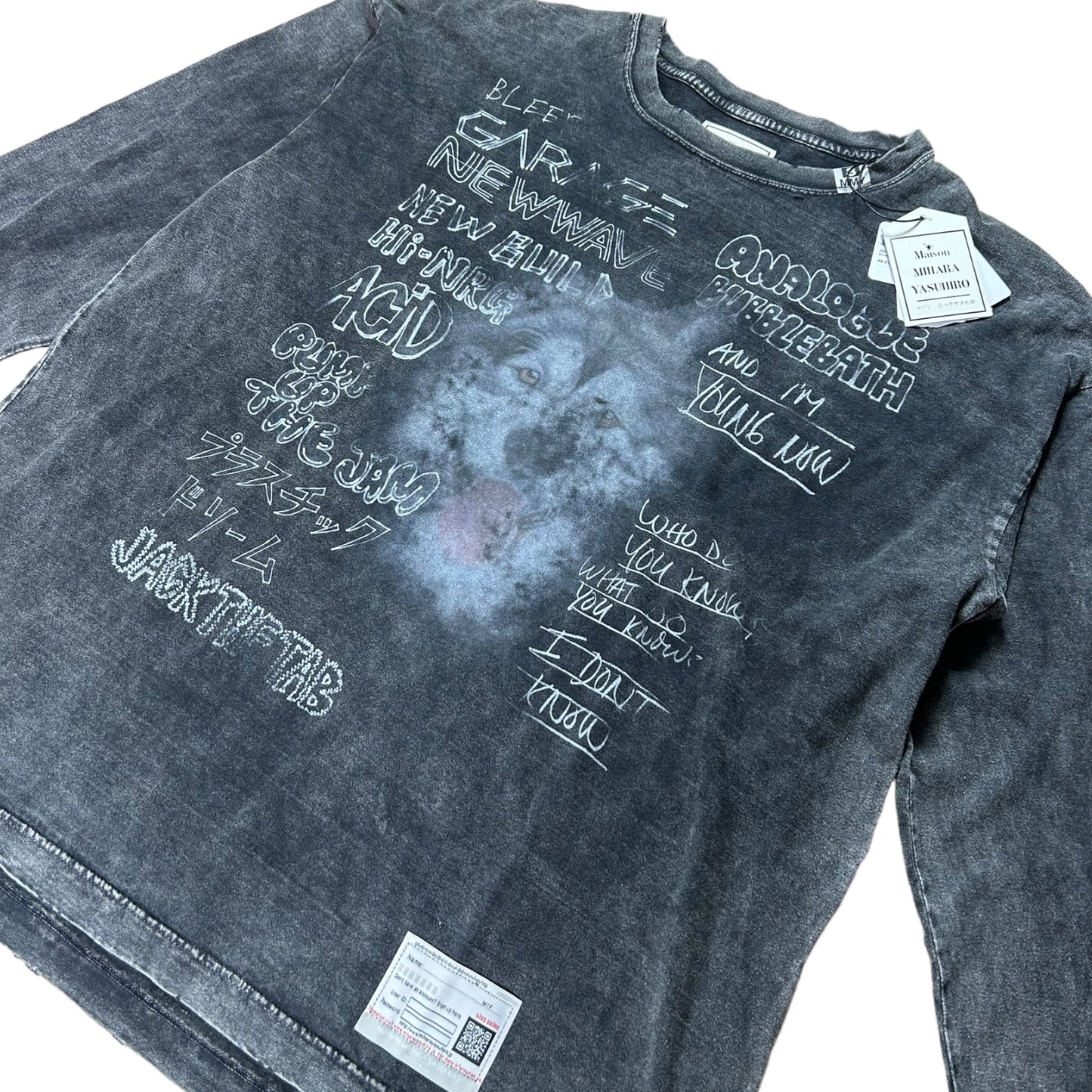 MAISON MIHARA YASUHIRO Black Dog Long Sleeve T-Shirt