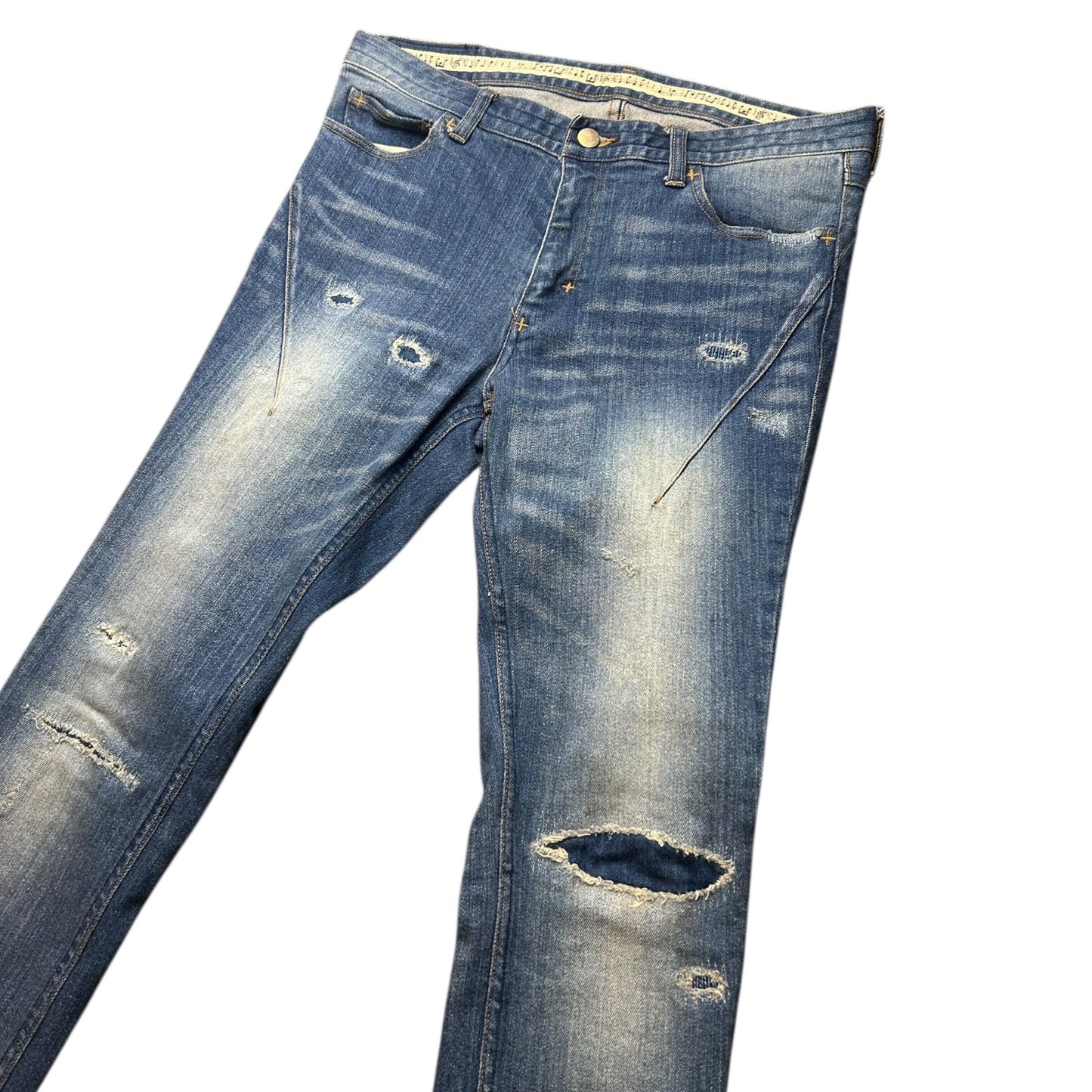Number (N)ine studios boro skinny jeans