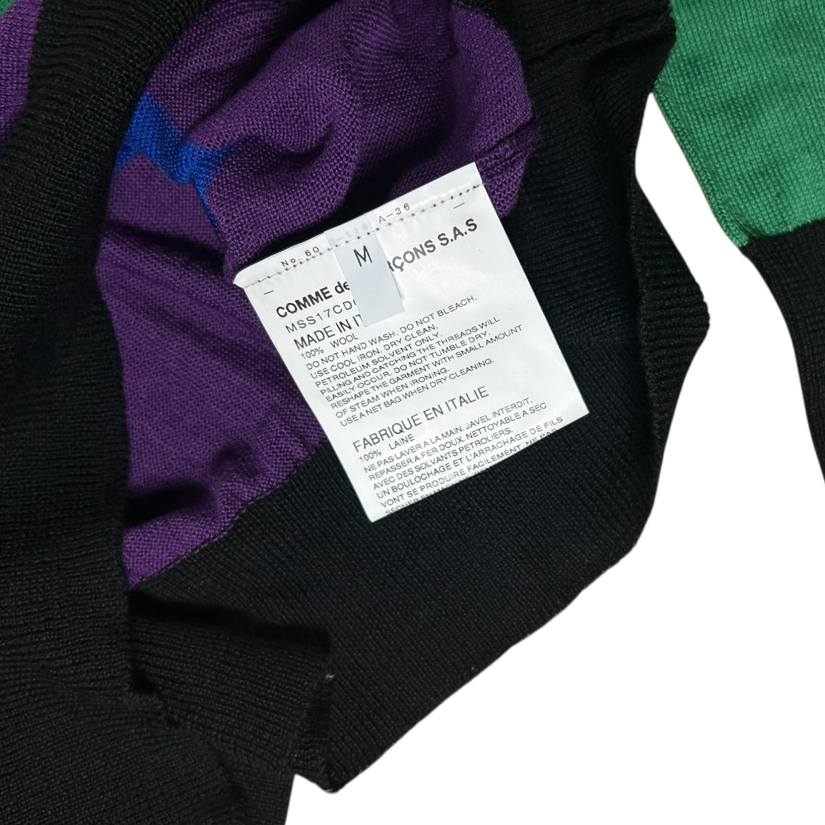Comme Des Garçons x VETEMENTS knitted rainbow sweatshirt