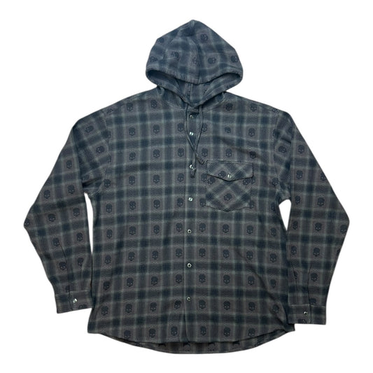 Supreme Number (n)ine skull hooded flannel