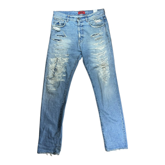 424 boro stitched distressed jeans