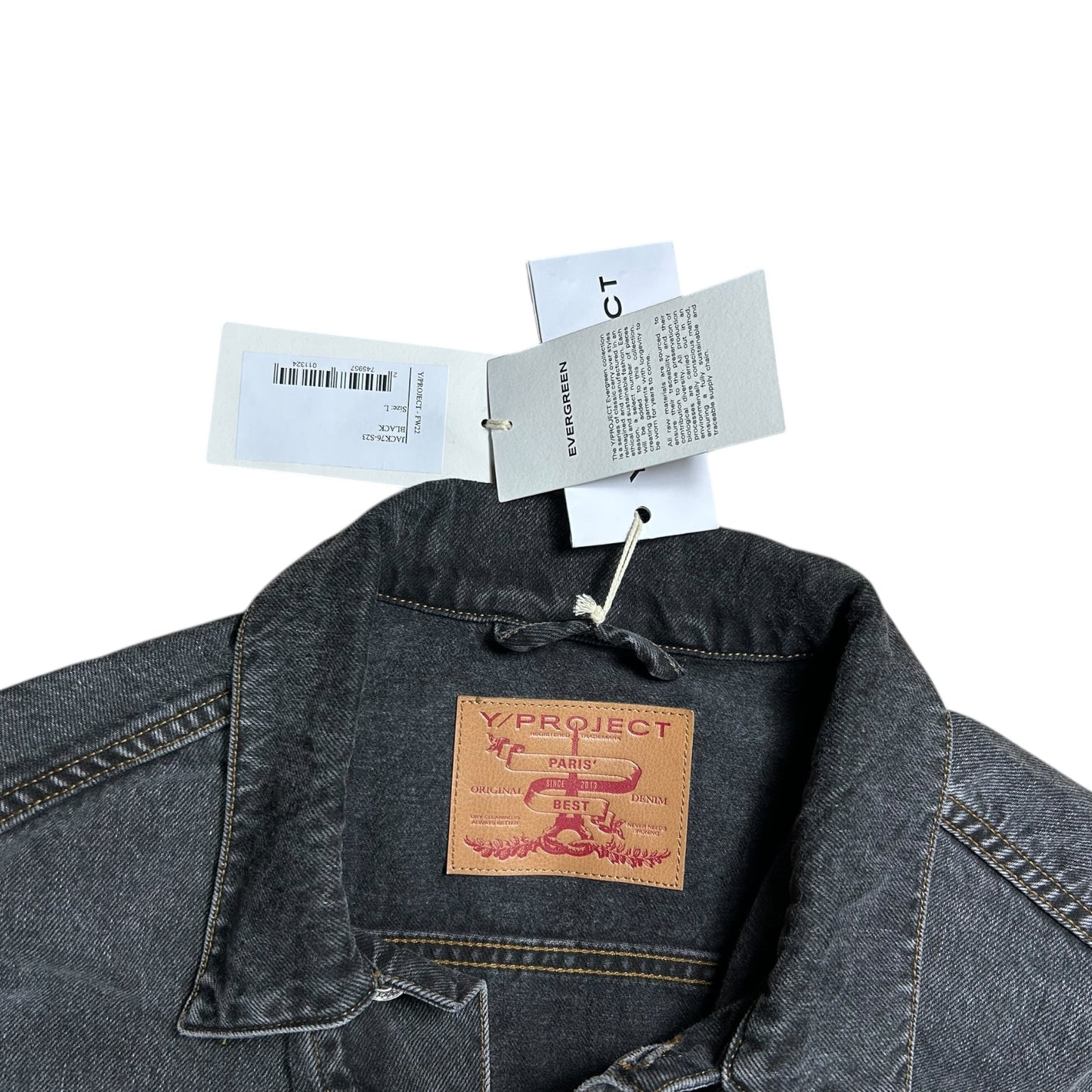 Y/Project logo-patch denim FW22 jacket