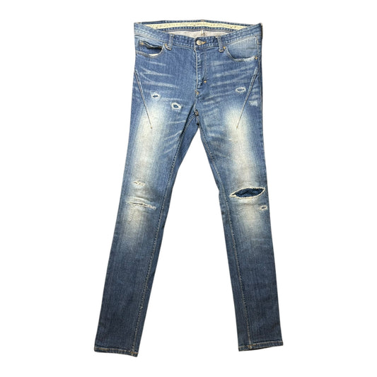 Number (N)ine studios boro skinny jeans