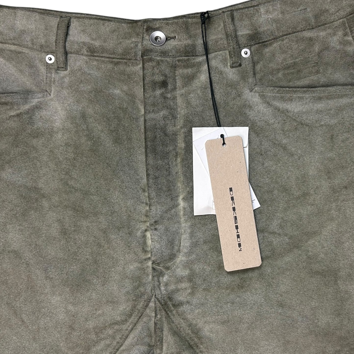 Rick Owens Drkshdw Khaki Porterville Slivered Midi Skirt
