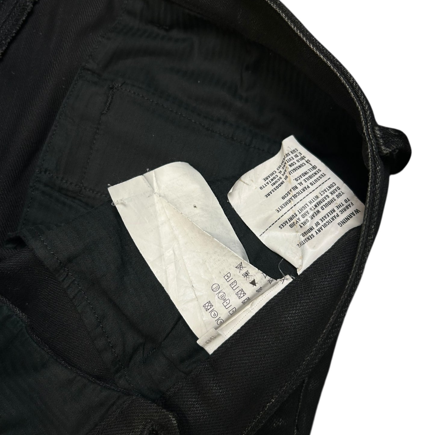 Prada waxed denim jeans