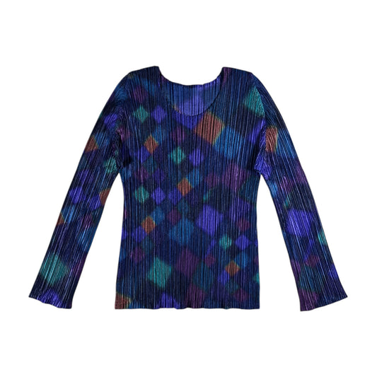 Issey Miyake diamond pattern pleats please top