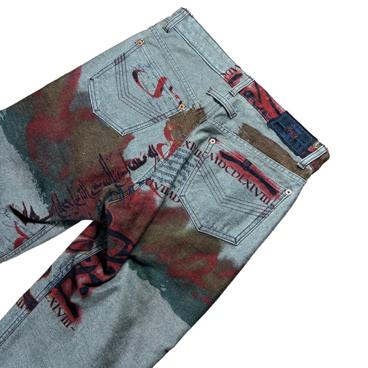 Jean-Paul Gaultier reversible printed jeans