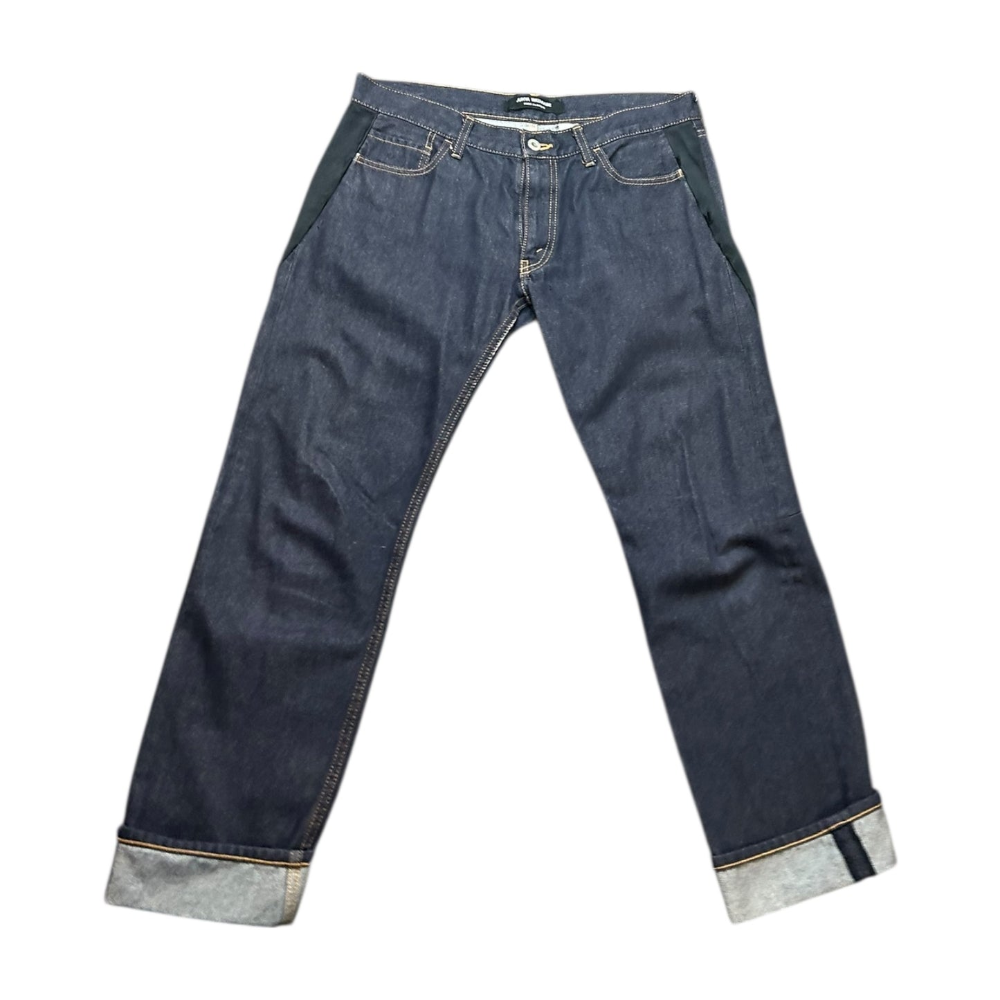 Comme des garçons Junya Watanabe suede strip jeans
