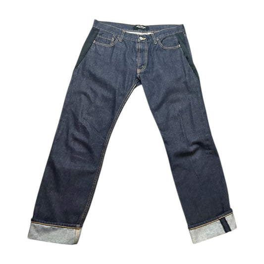 Comme des garçons Junya Watanabe suede strip jeans