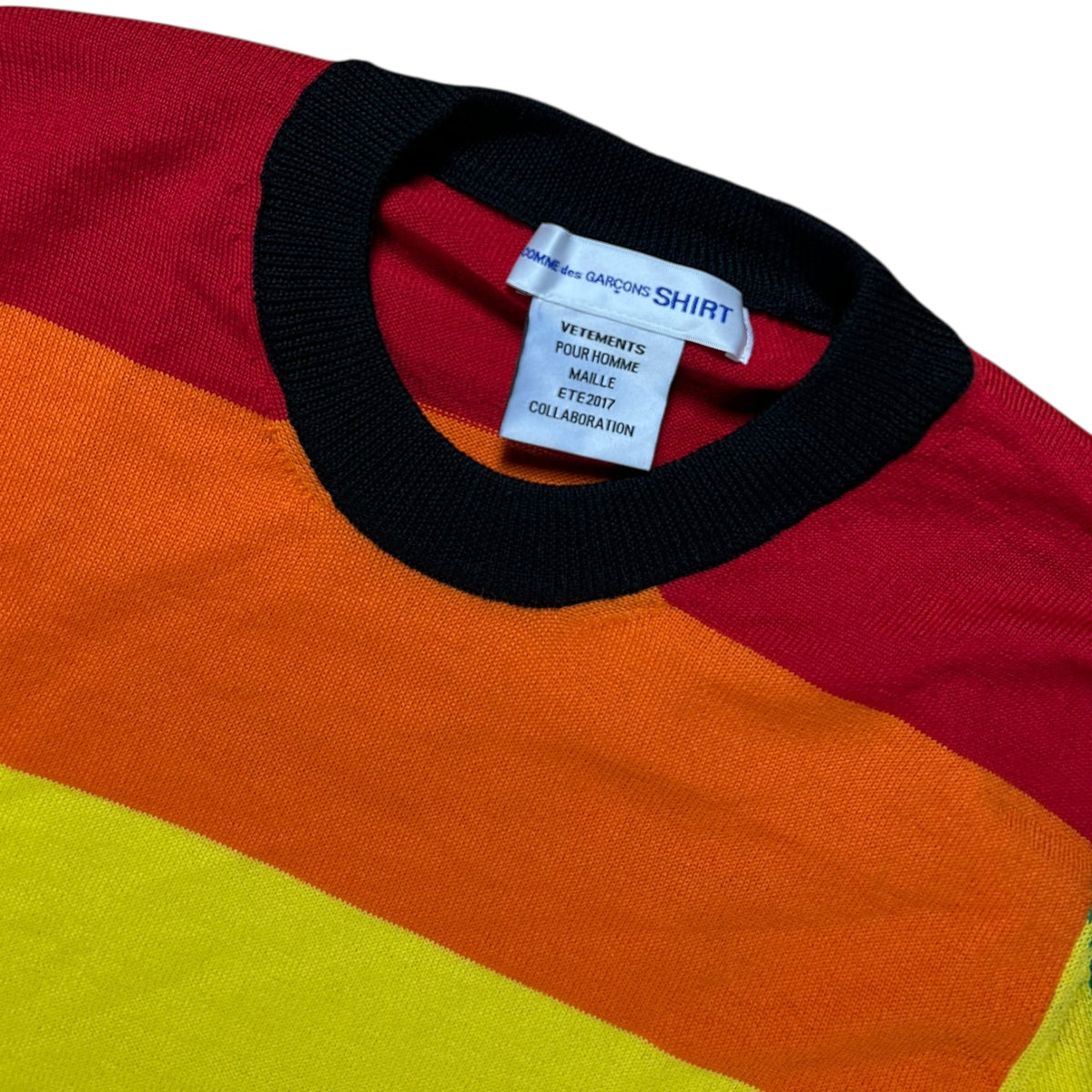Comme Des Garçons x VETEMENTS knitted rainbow sweatshirt