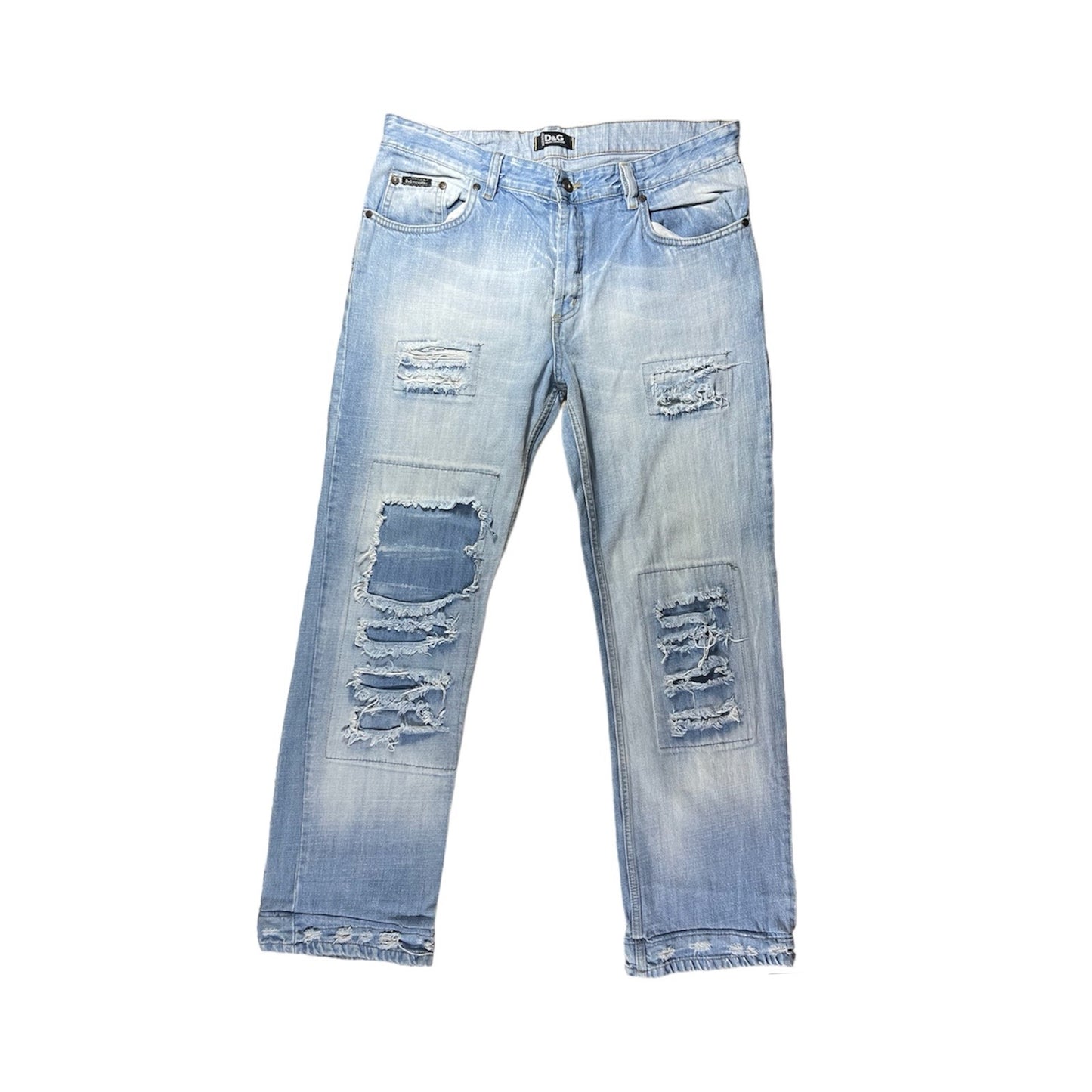 Dolce & Gabbana patched distressed jeans