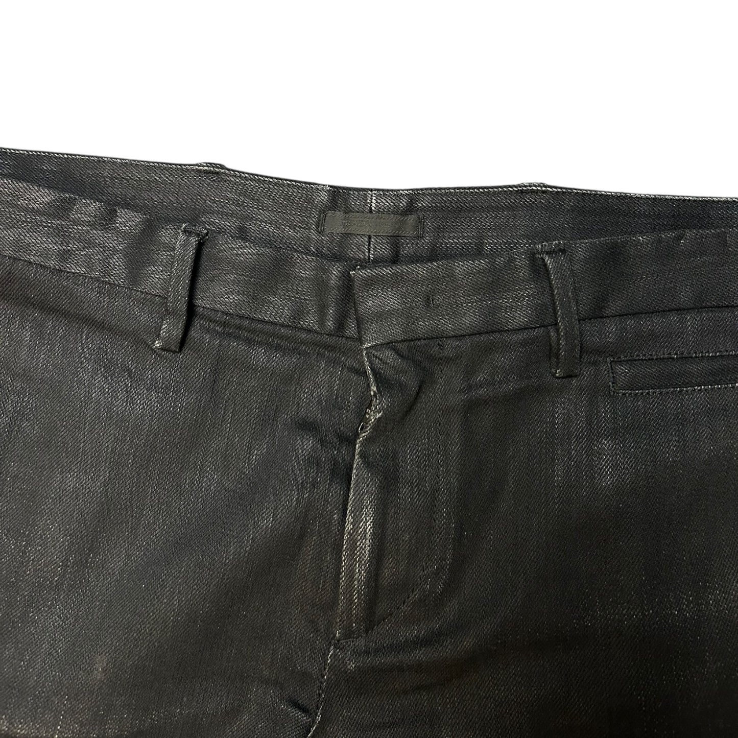Prada waxed denim jeans
