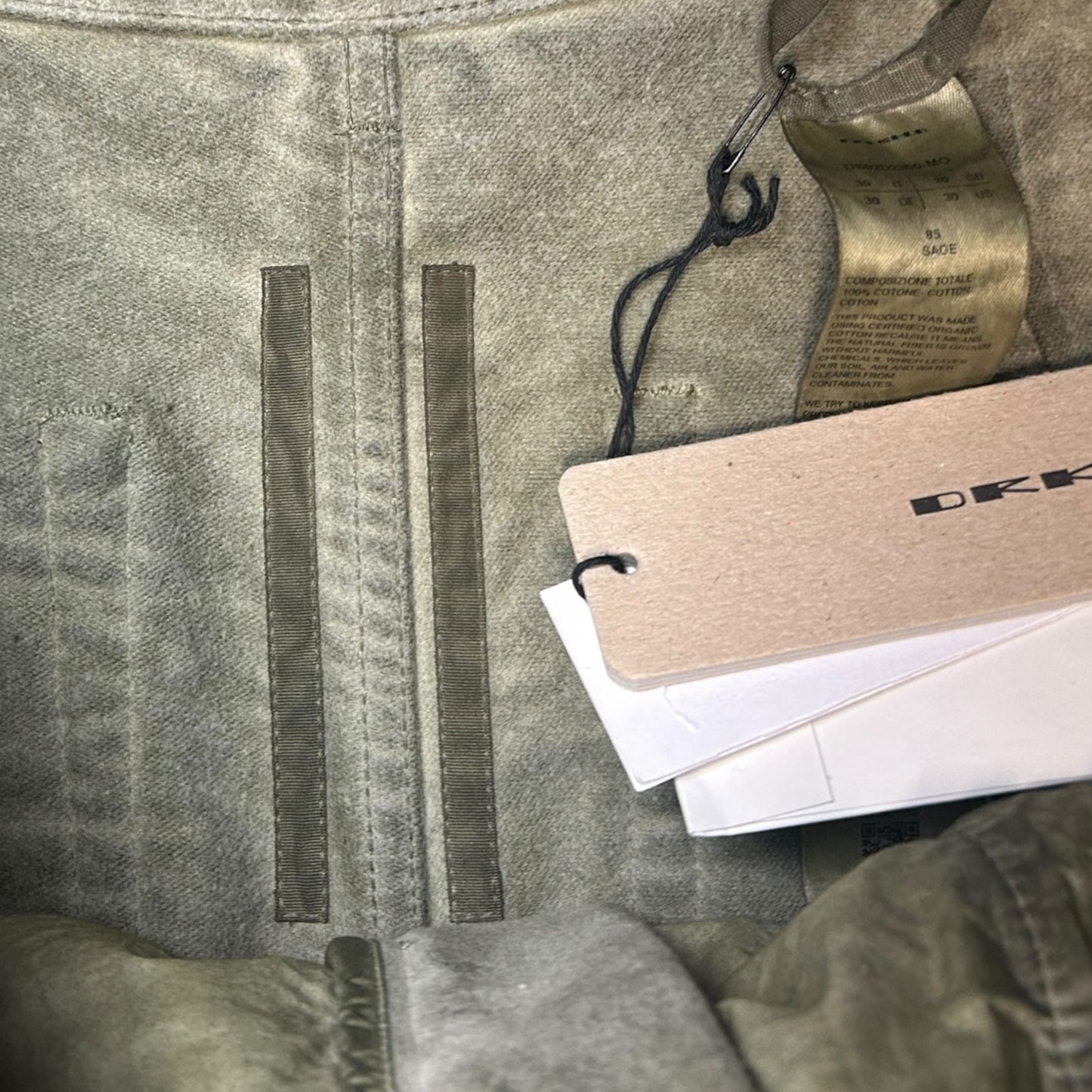Rick Owens Drkshdw Khaki Porterville Slivered Midi Skirt