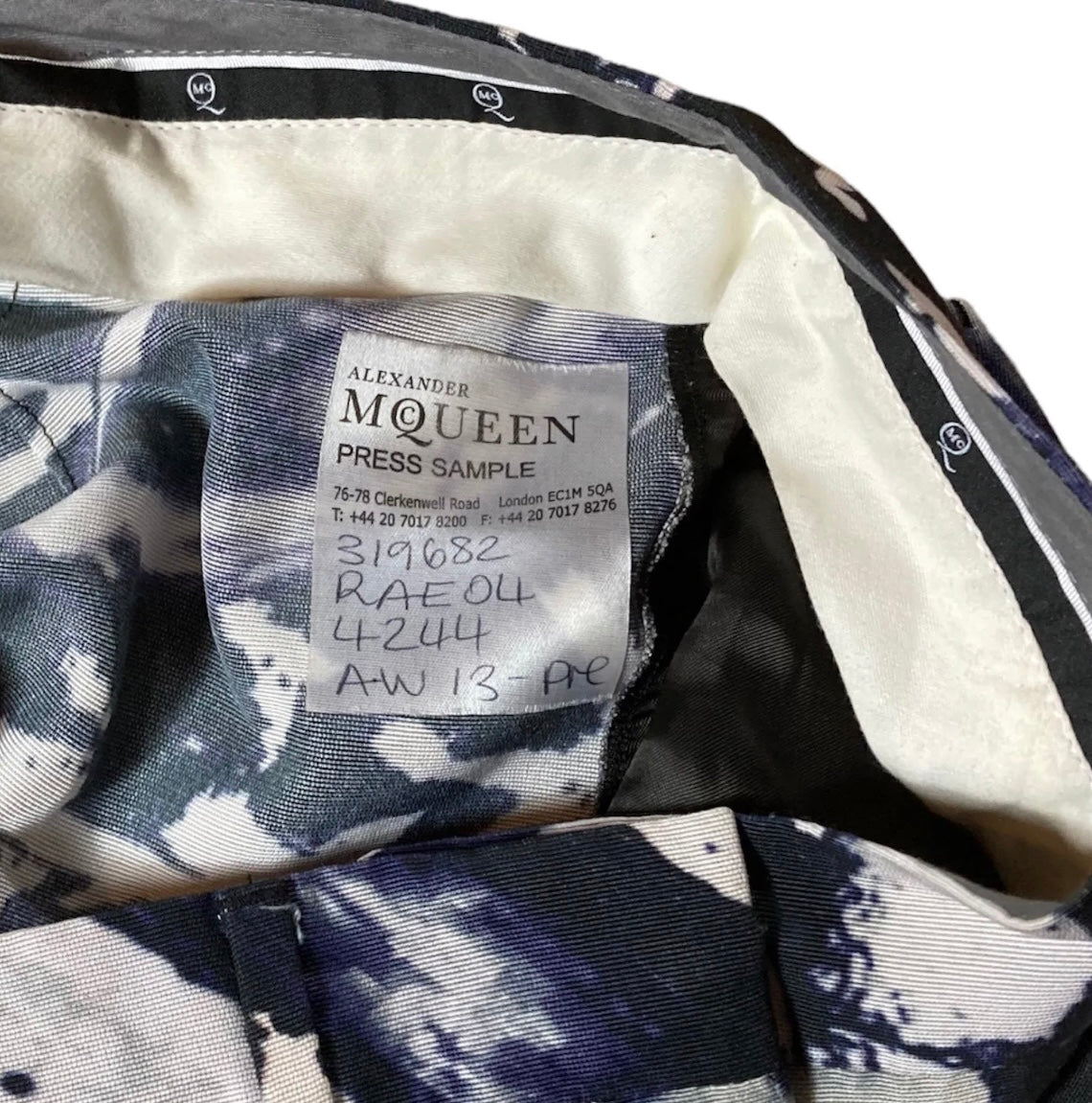 Alexander McQueen tie dye print SAMPLE Trousers