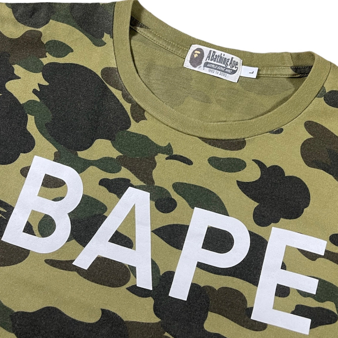 A Bathing Ape (BAPE) 1st camo spell out T-shirt